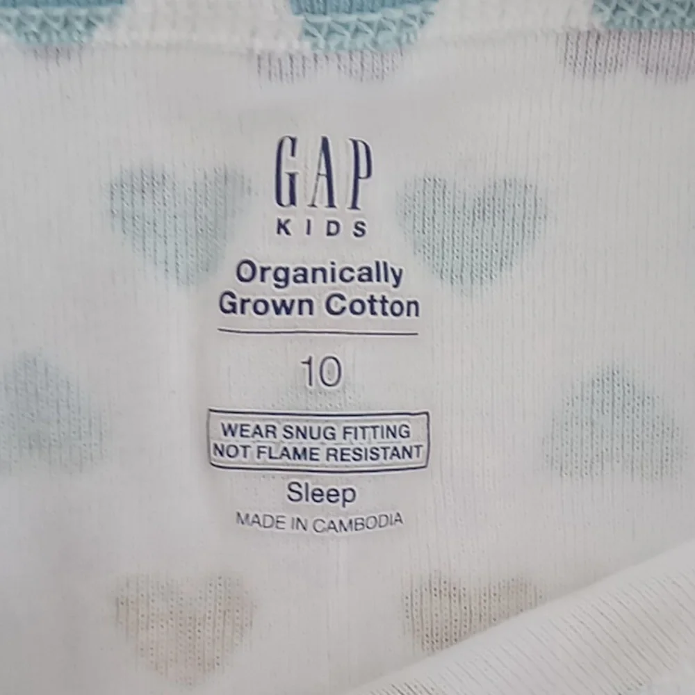 Gap Kids Organic Cotton Pajama Top‎ Valentine's Rainbow Hearts Girls Size 10